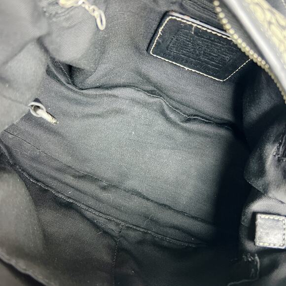 Coach Signature Sufflette Black Leather Shoulder Bag F10418 - Picture 7 of 7